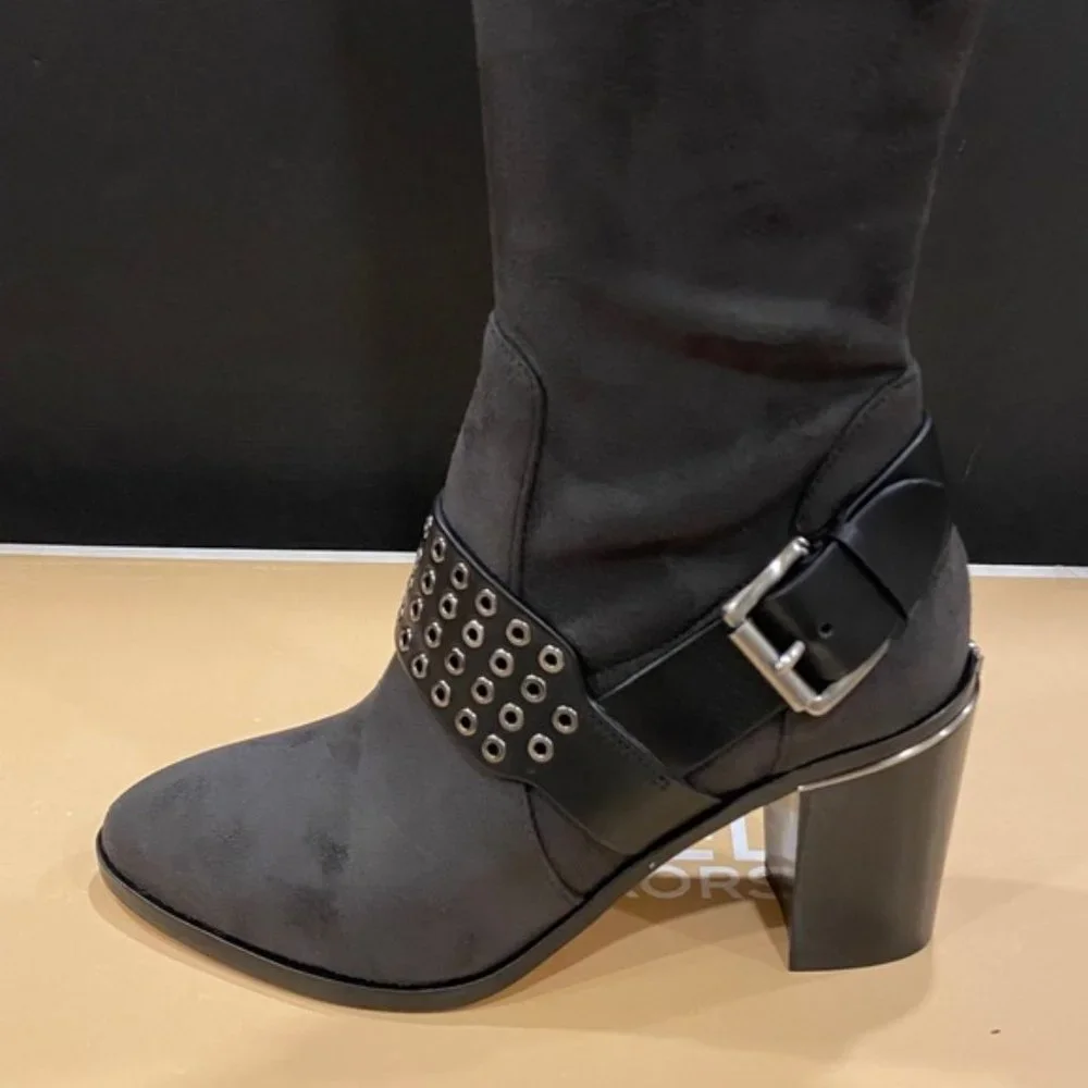 Michael Kors MK Charcoal Brody Over-The-Knee Tall Boots Shoes Heels Pumps NEW